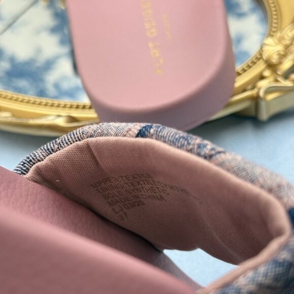🆕 KURT GEIGER LONDON 🧿 NWOB Pink Bleach Denim Meena Eagle Slides, Sz EU37 US 7 - Picture 10 of 12